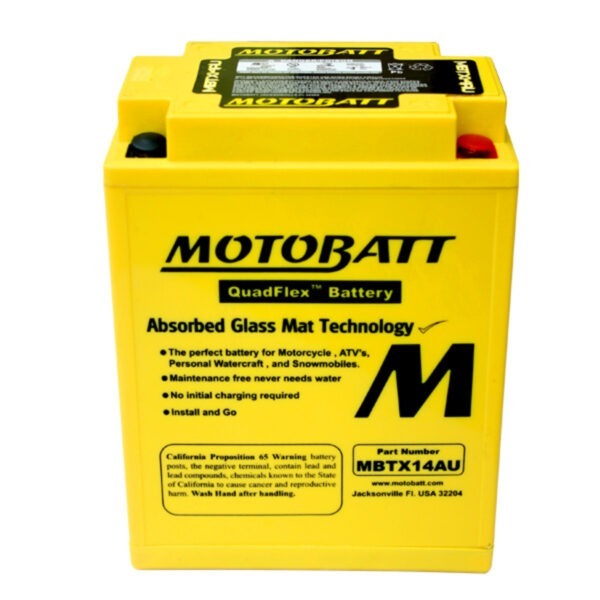 Motobatt Heavy Duty Motorcycle Battery MBTX14AU